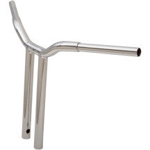 Kage Fighter Manillar recto con riser soldado — 30" ancho, 16" elevación, 3-1/2" riser c-c, 1-1/4" diámetro, Cromo