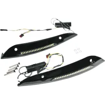 Genesis® 4 Dynamic LED Road Glide® Windshield Trim — HD, Black, Smoke lens, Pair