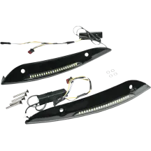 Genesis® 4 Dynamic LED Road Glide® Windshield Trim — HD, Black, Smoke lens, Pair