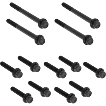 Outer Primary Cover Titanium 12-Point Bolt Kit — for FLT, Black