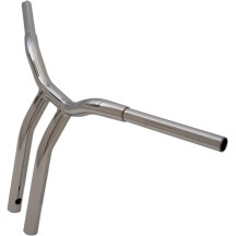 Kage Fighter manillar con risers curvados soldados — 14" de elevación, 30" de ancho, 3-1/2" entre centros