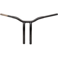 Manillar Kage Fighter con risers curvados soldados — 76 cm ancho, 35,5 cm altura, 3-1/2" risers, 32 mm diámetro, Negro brillo