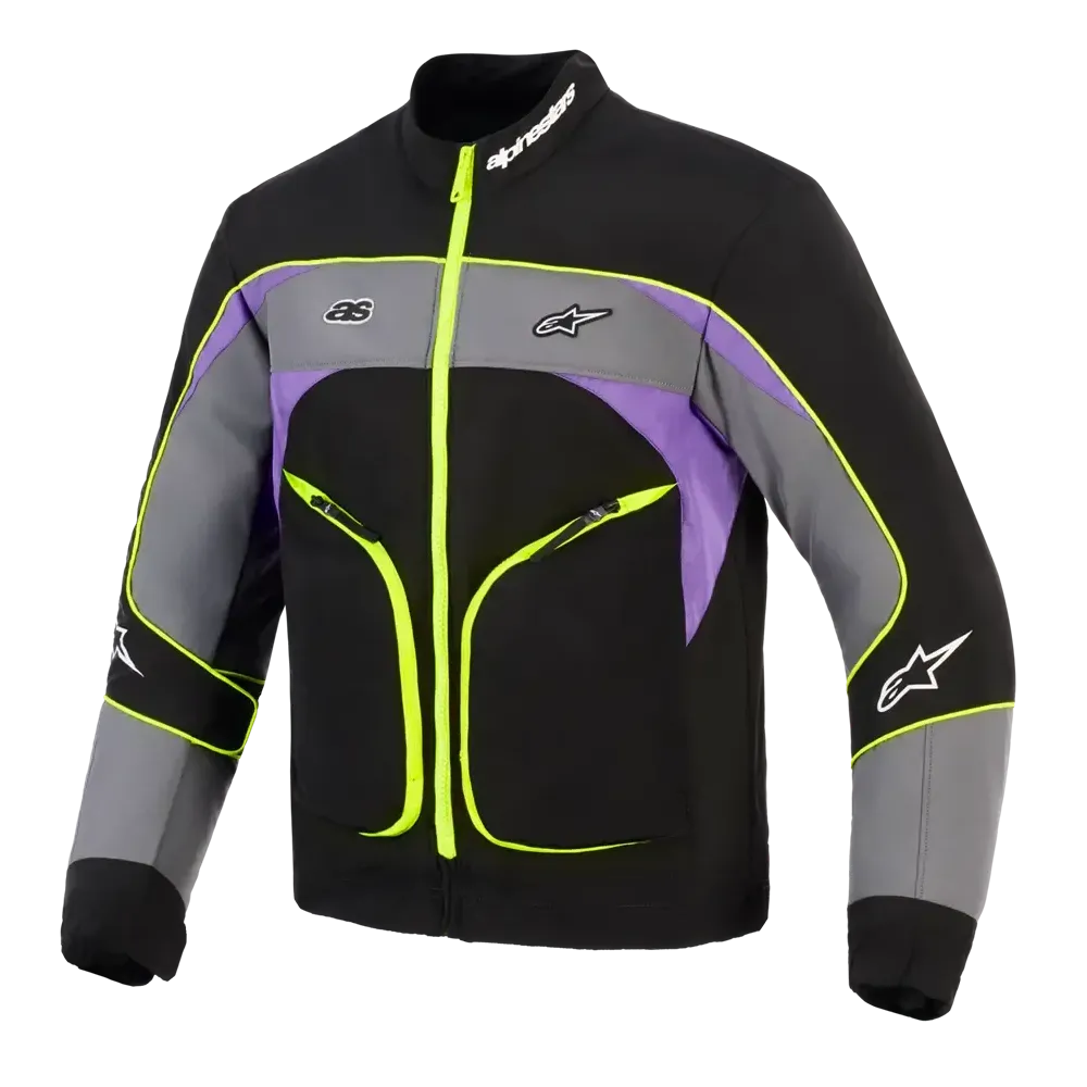 Chaqueta Unite — 2XL, Hombre, Violeta/Negro/Gris/Verde fluorescente