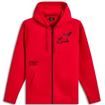 Transverse Zip Hoodie — M, Red