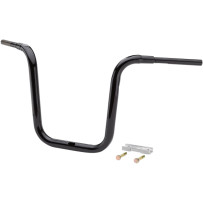 1-1/2" Manillar Ape Hanger Grande tradicional — elevación 16", retroceso 9", Negro brillo
