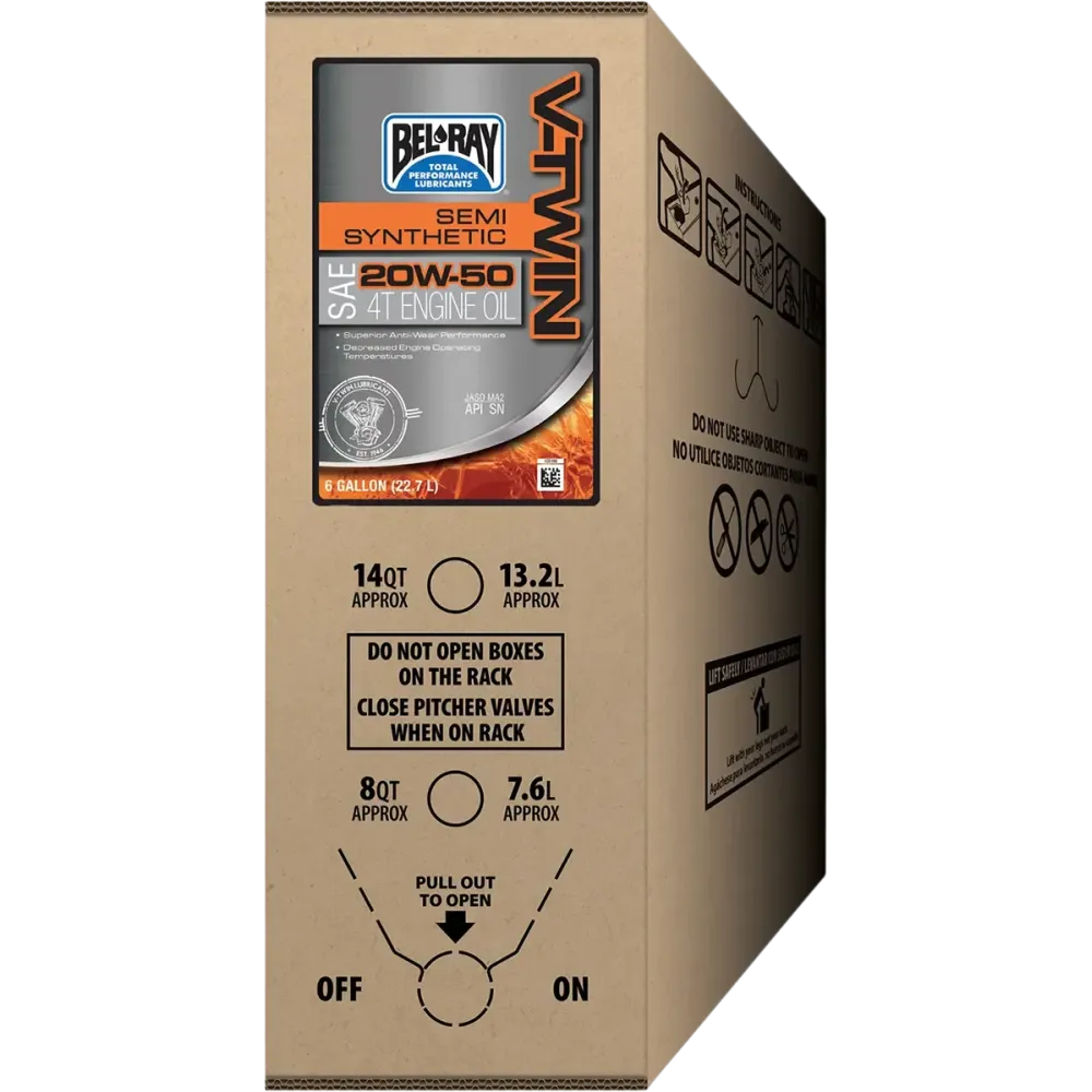 Aceite de motor semisintético 4 tiempos V-Twin — 20W-50, 22.7 L (6 US gal.)