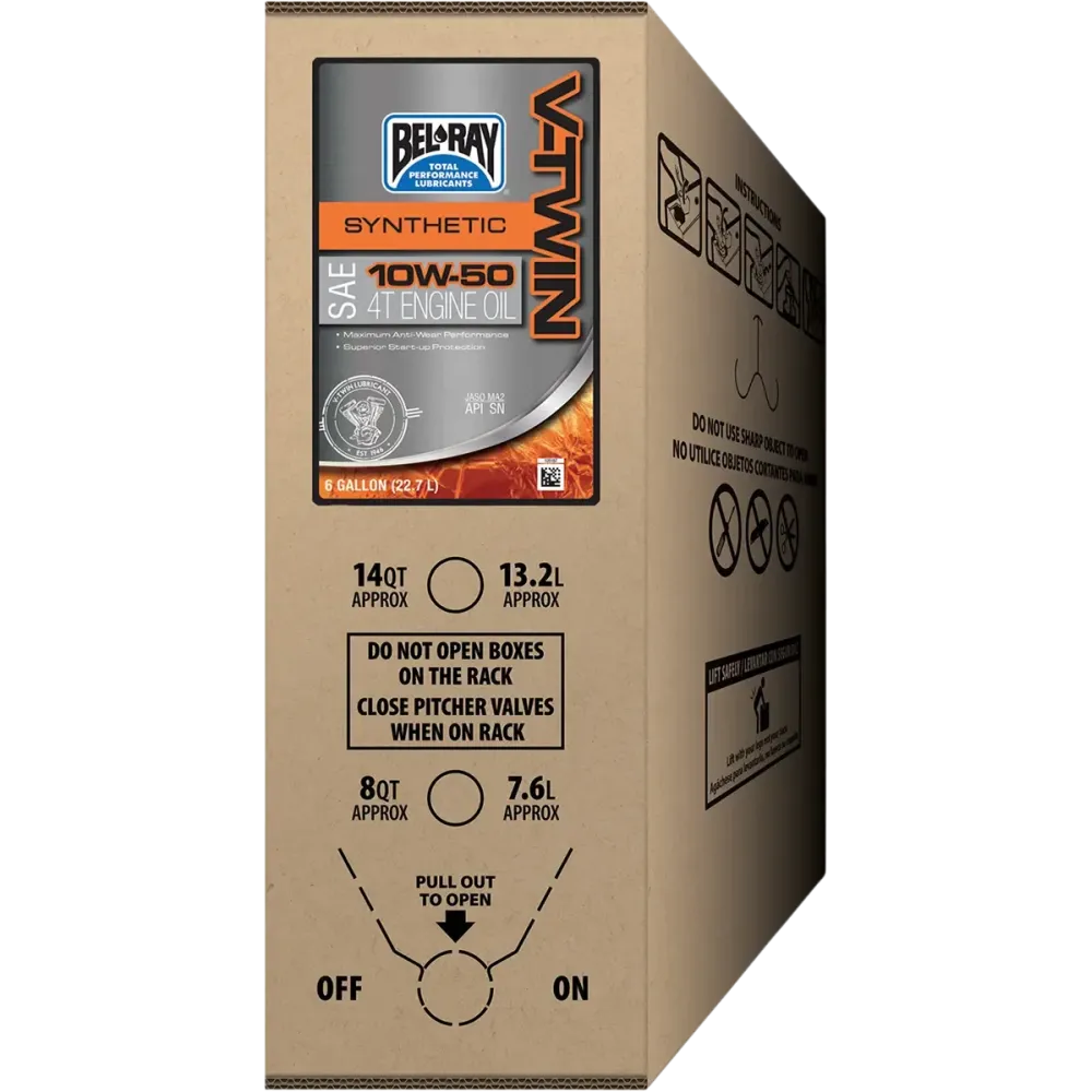 Aceite de motor V-Twin sintético 4 tiempos — 10W-50, 22.7 L (6 US gal)