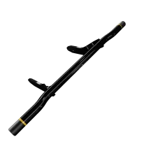 Barra de protección para motocicleta — negro brillante, montaje en chasis, fijación atornillada