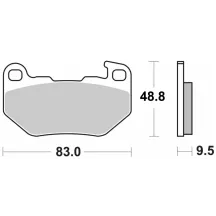 LS Street Excel Sintered Rear Brake Pads — 9.5 mm thickness, 48.8 mm width