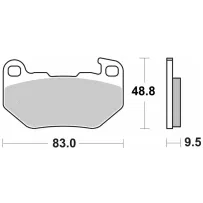 LS Street Excel Sintered Rear Brake Pads — 9.5 mm thickness, 48.8 mm width