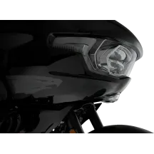 GOAT-E Luz de carenado — montaje en carenado, LEDs ámbar y blancos, carcasa cromada, para Harley-Davidson®