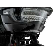 GOAT-E Luz de carenado — montaje en carenado, LEDs ámbar y blancos, carcasa cromada, para Harley-Davidson®