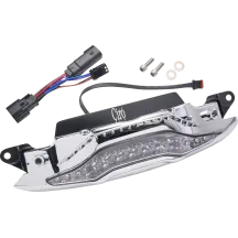 GOAT-E Luz de carenado — montaje en carenado, LEDs ámbar y blancos, carcasa cromada, para Harley-Davidson®