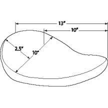 Asiento solo pequeño con muelles — 33 cm (13\"), 44 mm (1-3/4\") , negro