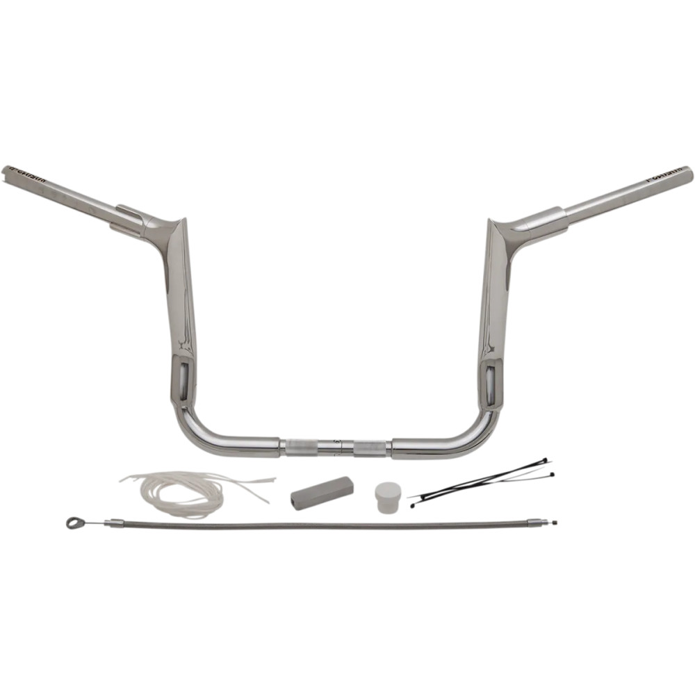1-1/2" EZ Install Pointed Top Handlebar Kit — 1-1/2" dia, 1" clamp, 12" rise, 9" pullback, Chrome
