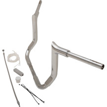 1-1/2" EZ Install Pointed Top Handlebar Kit — 1-1/2" dia, 1" clamp, 12" rise, 9" pullback, Chrome
