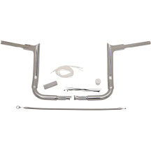 1-1/2" EZ Install Pointed Top Handlebar Kit — 1-1/2" dia, 1" clamp, 12" rise, 9" pullback, Chrome