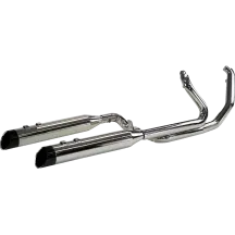 Sistema de escape 2-into-1-into-2 Dominator-SR — silenciador 4.5", Cromo