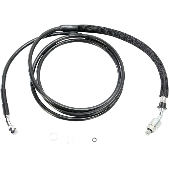 Línea de embrague hidráulica de acero inoxidable — 82" (208,5 cm), 305 mm, negro con recubrimiento vinílico