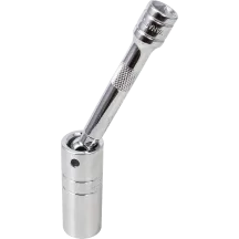 Vaso para bujía magnético articulado — 6 pulg., carraca 3/8 pulg., Plateado