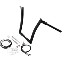 1-1/2" EZ Install Pointed Top Handlebar Kit — 16" rise, 8" pullback, 1-1/4" clamp, Black