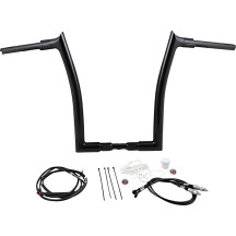 1-1/2" EZ Install Pointed Top Handlebar Kit — 16" rise, 8" pullback, 1-1/4" clamp, Black