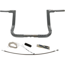1-1/2" EZ Install Flat Top Handlebar Kit — 12" rise, 36" width, Chrome