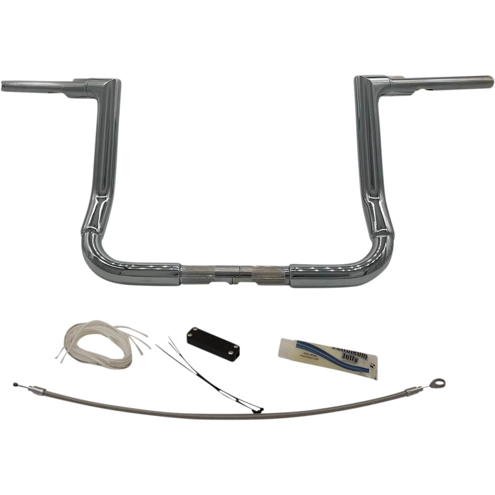 1-1/2" EZ Install Flat Top Handlebar Kit — 12" rise, 36" width, Chrome