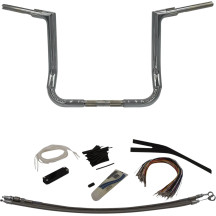 1-1/2" EZ Install Flat Top Handlebar Kit — 38 mm (1-1/2") handlebar, 25.4 mm (1") clamp, Chrome