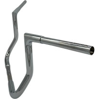 Manillar plano EZ Install de 1-1/4" — 1-1/4" de diámetro, abrazadera 1", anchura central 15-1/2", elevación 12", cromo