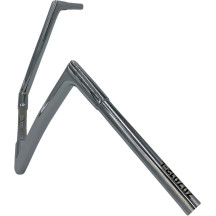 Manillar plano EZ Install de 1-1/4" — 1-1/4" diámetro, 12" de altura, 8" retroceso, abrazadera 1", Cromo