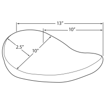 Asiento solo pequeño con muelles — 33 cm (13\"), 44 mm (1-3/4\") , negro