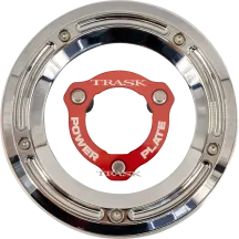 Derby Cover and Power Plate Kit — Chrome, Red