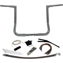 1-1/4" EZ Install Flat Top Handlebar Kit — 14" rise, 36" width, Chrome