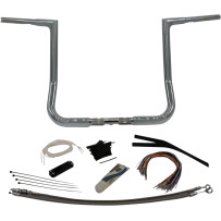 1-1/4" EZ Install Flat Top Handlebar Kit — 14" rise, 36" width, Chrome