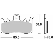 HS Street Excel Sintered Front Brake Pads — 8 mm thickness, 85 mm length