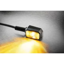Intermitente Blisk — 12V, rosca M8, negro anodizado