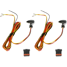 Intermitentes Micro Bullet V2 LED — 12–16 V, cromado, ámbar/rojo