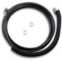 Línea de embrague hidráulica de acero inoxidable — 188,3 cm (74-1/8"), +4", negro vinílico