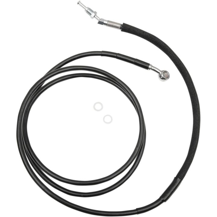 Línea de embrague hidráulica de acero inoxidable — 193,5 cm (76-1/8"), +152 mm (+6"), Negro vinilado