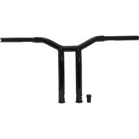 Dominator Handlebar — 32 mm (1-1/4") diameter, 29" width, 12" rise, 5" pullback, notched for throttle-by-wire, Black