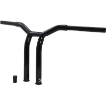 Dominator Handlebar — 32 mm (1-1/4") diameter, 29" width, 12" rise, 5" pullback, notched for throttle-by-wire, Black