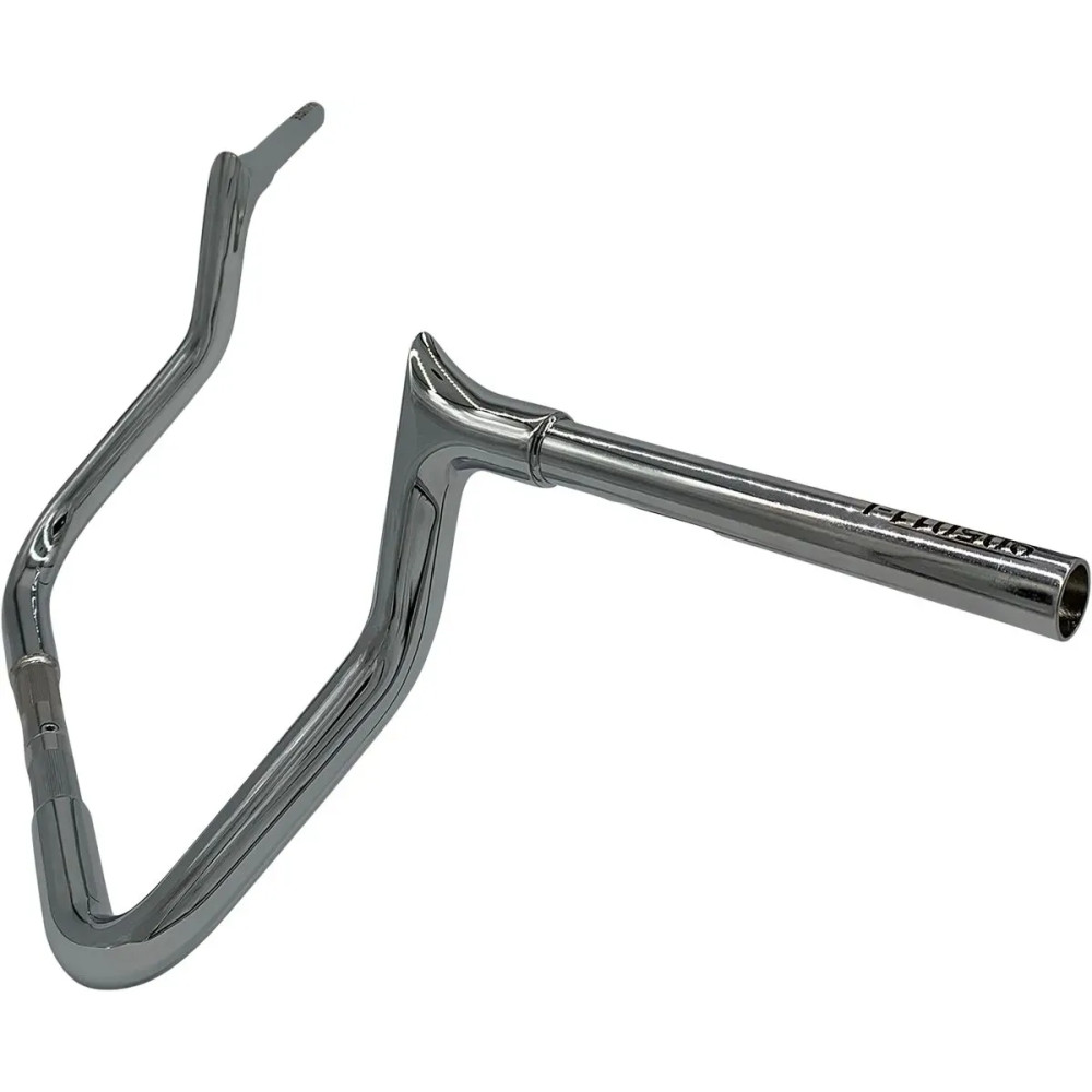 Manillar 1-1/4" con tope puntiagudo e instalación EZ — diámetro 1-1/4", abrazadera 1", cromo, elevación 11", retroceso 12"