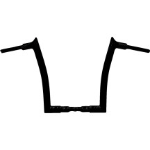 Barra de manillar de 1-1/2" EZ con parte superior puntiaguda — abrazadera 1-1/4", elevación 14", retroceso 8", Negro