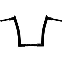 Barra de manillar de 1-1/2" EZ con parte superior puntiaguda — abrazadera 1-1/4", elevación 14", retroceso 8", Negro