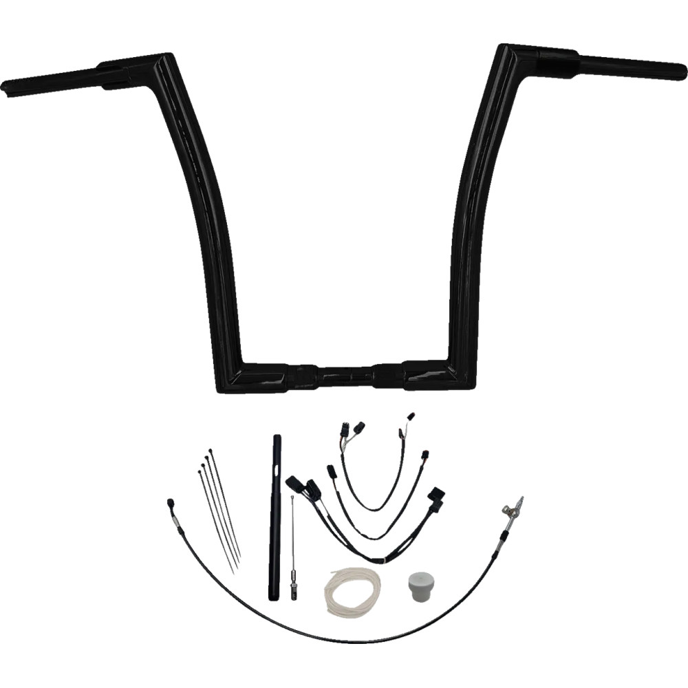 Kit de manillar plano EZ Install de 1-1/2" — 38 mm (1-1/2"), abrazadera 32 mm (1-1/4"), alzada 16", negro