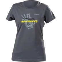Camiseta de mujer Pure Performance — Talla L, corte entallado, gris carbón