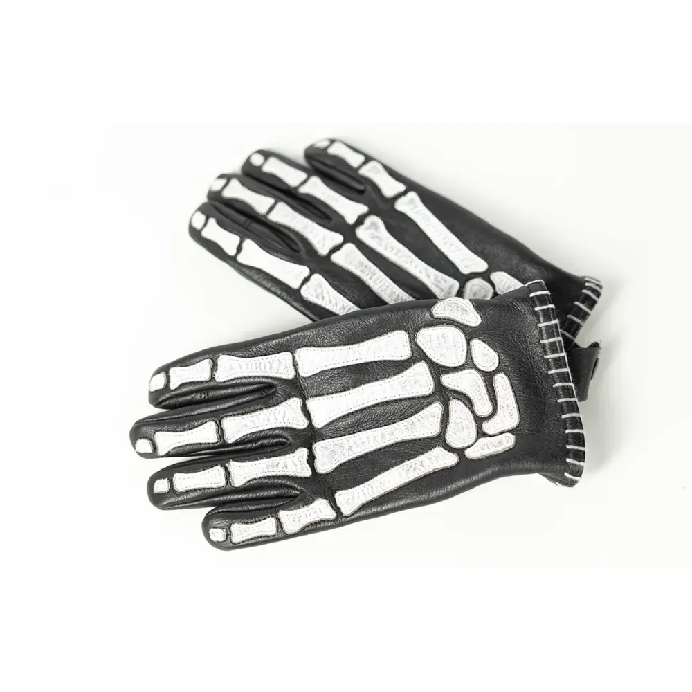 JOHN DOE GLOVE SKELETOR LEATHER BLACK/W