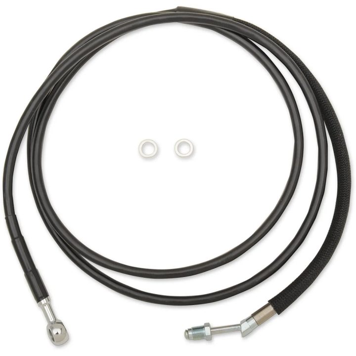 Línea de embrague hidráulica de acero inoxidable — 76-1/8" (193,5 cm), negro con recubrimiento vinílico