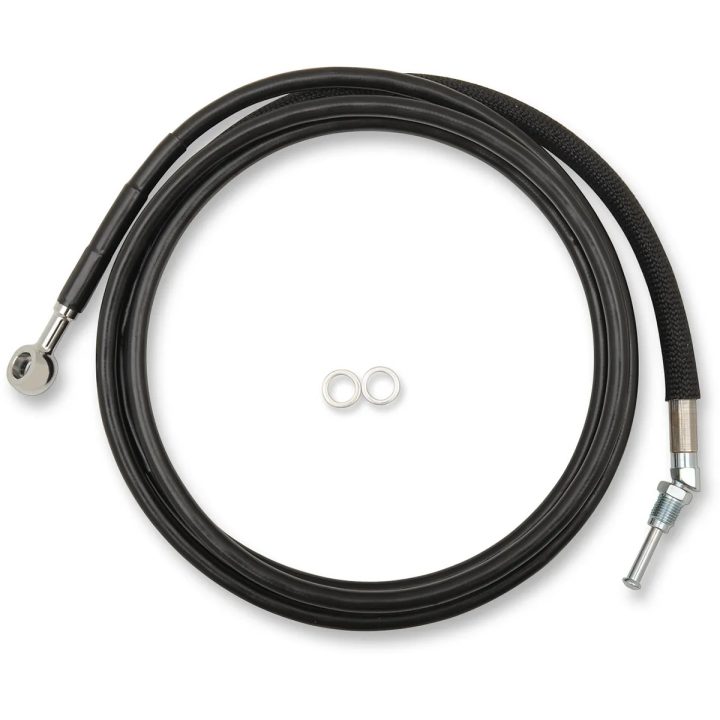 Línea de embrague hidráulica de acero inoxidable — 203.5 cm (80-1/8"), negro con recubrimiento de vinilo